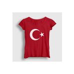 Tisort.ist Kadın Kırmızı Ay Yıldızlı T-shirt tt