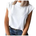 Tişört Kadın Büyük Bedenler Kısa Kollu Yuvarlak Yaka Bol Tunik Bluz Yaz Üst Giyim Tek Renk Basic Gömlek Kadın Kız Gömlek Bluz Moda Bol Bluz Üst Giyim, Beyaz, XL