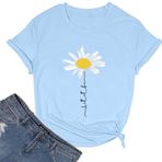 Tişört Kadın Yaz Kısa Kollu Tişört Renkli Çiçek Baskılı Tunik Bluz Moda Bol Gömlek Bluz Genç Kız Spor Tişörtü Günlük Kısa Kollu Tişört Üst Giyim, Bu2, M