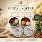 Tişört Kodu Casa Lumi Glow Sandal Kokulu Dekoratif Mum Seti – 2'li El Yapımı Mum Koleksiyonu
