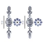 Tissting 2 parça/set seramik çekmece kulpları, Vintage tasarım yuvarlak seramik elbise dolabı komodin dolap kulpları çinko alaşım arka plaka ve vidalı (FortuneTree)