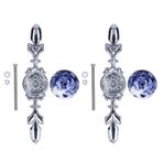 Tissting 2 parça/set seramik çekmece kulpları, Vintage tasarım yuvarlak seramik elbise dolabı komodin dolap kulpları çinko alaşım arka plaka ve vidalı (Peony)