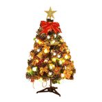 TITA-DONG Işıklar ve Süsler ile Masa Üstü Noel Ağacı, Mini Yapay Noel Ağacı, Ev Partisi Tatil Dekoru için Küçük Noel Çam Ağacı(#1)