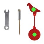 TITA-DONG Küçük Döndürücü Hava Tabancası Hedefi, 3mm Vidalı Tip Çelik Kuş BB Hava Tabancası Hedefi Sapan Hedefi, Metal Havalı Tüfek Asılı Hedef Dış Mekan Çekimi için Plinking(Kırmızı)