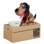 TITA-DONG Para yiyin köpek kumbara, Şirin Para Çalmak Köpek Kumbara Banka Kumbara, Köpek Kumbara Yeme Para, Sayma Bankası, Madeni Para Ayırıcılar, 2.7x7 inç(Kahverengi ve Siyah)