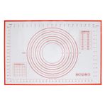 TITA-DONG Silikon Pişirme Matı, Yeniden Kullanılabilir Tezgah Rulo Matı, Kaymaz ve Yapışmaz Hamur Börek Matı, Kazıma, Kürekleme, Doğrama için Ölçülü Hamur Açma Pasta Matı,(Kırmızı)