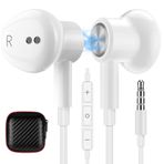 TITACUTE Google Pixel 4a 3a 5a Samsung S10 S10e S9 Galaxy A03s Core A13 A12 A14 iPhone 6 6s Moto G Power için Mikrofonlu Kulaklık Manyetik Kulak İçi Kablolu Jak Kulaklık