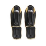 Titan Sport Parlak Siyah-Altın(Gold) Muay Thai, Kick Boks Kaval Koruyucu