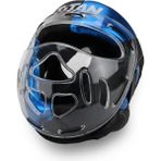 Titan Sport Yüz Korumalı Boks Kaskı , Mavi-Siyah Camlı Model