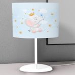 Titanbaby Açık Mavi Tatlı Fil Desenli Çocuk Odası Dijital Baskılı Çocuk Odası Masaüstü Abajur Avize