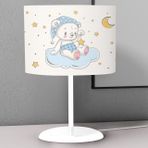 Titanbaby Beyaz Bebek Ayı Desenli Çocuk Odası Dijital Baskılı Çocuk Odası Masaüstü Abajur Avize