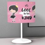 Titanbaby Cool To Be Kind Pembe Desenli Çocuk Odası Dijital Baskılı Çocuk Odası Masaüstü Abajur Avize