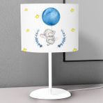 Titanbaby Mavi Balon ve Uçan Fil Desenli Çocuk Odası Dijital Baskılı Çocuk Odası Masaüstü Abajur Avize