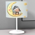 Titanbaby Sarı Ay ve Maymun Desenli Çocuk Odası Dijital Baskılı Çocuk Odası Masaüstü Abajur Avize