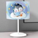 Titanbaby Sarı Yıldızlar ve Penguen Desenli Çocuk Odası Dijital Baskılı Çocuk Odası Masaüstü Abajur Avize