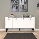 Titanyum Modern Konsol, Çok Amaçlı Dolap, Dresuar, Mutfak Dolabı, Kiler Dolabı, Tv Ünitesi (BENDİR-BEYAZ)