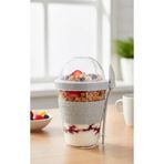 Titiz 600 ml Kaşıklı Yoğurt & Müsli Kabı - Taşınabilir Kase - Beyaz