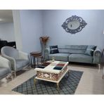 Titiz Koltuk Titiz Mimoza Koltuk Takımı (3+1) Yataklı Gri Kadife Modern Tasarım 220 cm Metal İskelet