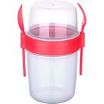 Titiz Take "n" Go Kaşıklı ve Çatallı Müsli Kabı 650 ml (Kırmızı)