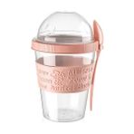 Titiz Take'n Go Kapaklı Kaşıklı Hazırla ve Çık Meyveli Yoğurt Kabı 600 Ml - Pembe