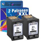 Tito-Express PlatinumSerie® 2 x mürekkep kartuş için HP-21 XL Black PSC 1410 °F350 °F370 °F375 °F380 °F385 °F90 °F394 °F4100 °F4135