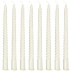 Tivcck 8PCS Spiral Konik Mumlar,10Inch Twist Konik Mum,Beyaz Spiral Mum,Damlamayan Bükülmüş Mumlar,Konik Spiral Uzun Mumlar Balmumu Kokusuz Akşam Yemeği Mum Sopa Mumlar Ev Dekoru Parti Düğün için