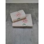 Tivoli 2'li Bambu Banyo Havlu Seti - Çiçek Nakışlı & Yumuşak Banyo Havlusu - Tivoli Julia -Kapuçino - Cappuccino - 50 x 70 cm