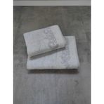Tivoli 2'li Bambu Çeyizlik Havlu Seti - Yumuşak & Yüksek Su Emici - Çiçekli Banyo Havlusu - Tivoli Cloé - Gri - 70 x 140 cm - 50 x 90 cm