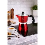 TİVOLİ By Berlinger Haus Mokapot + 3 Fincan Metallic Line Burgundy Edition