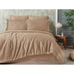 Tivoli Sevim Pamuk Saten Çift Kişilik Nevresim Takımı – Kutulu & Jakarlı Nevresim - Tivoli - Diamond - Kapuçino - 200 x 220 cm - Cappuccino