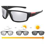 Tixiyu Fotokromik Güneş Gözlüğü Erkek Yansıma Önleyici UV400 Koruma Dış Mekan Spor Güneş Gözlüğü Gündüz ve Gece Sürüş Bisiklet Kayak Koşu Bisiklet