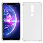 TIYA Nokia 5.1 Plus X5 için Kılıf Şeffaf TPU Dört Köşe 5.1+ Kapak Şeffaf Yumuşak