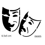 Tiyatro Maske Yapışkanlı Stencil Süsleme Ve Boyama Kalıbı