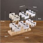 Tiydem Küpe Bileklik Bilezik Anahtarlık Teşhir Standı Metal Takı Standı Organizeri 21x21x8 cm Modern Tasarım - Ahşap