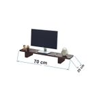Tiydem Masif Doğal Ahşap Monitör Yükseltici Monitor Altlığı Monitör Sehpası (70 x25 cm)