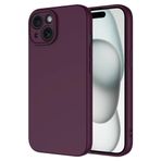 Tiyen Apple iPhone 15 Plus ile Uyumlu Kılıf, İçi Kadife, Lansman Esnek Silikon Mara Kapak, Tam Uyumlu - Koyu Mor