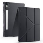 Tiyen Lenovo Idea Tab Pro 12.7 TB-373FU ile Uyumlu Kılıf Kalem Bölmeli Tri Folding Katlanabilir Standlı PU Deri Yumuşak Silikon, Tablet Kapak [Akıllı Kapak, Uyku Modlu] - Siyah
