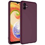 Tiyen Samsung Galaxy A04 ile Uyumlu Kılıf, İçi Kadife, Lansman Esnek Silikon Mara Kapak, Tam Uyumlu - Koyu Mor