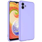 Tiyen Samsung Galaxy A04 ile Uyumlu Kılıf, İçi Kadife, Lansman Esnek Silikon Mara Kapak, Tam Uyumlu - Lila