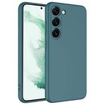 Tiyen Samsung Galaxy S23 Plus ile Uyumlu Kılıf, İçi Kadife, Lansman Esnek Silikon Mara Kapak, Tam Uyumlu - Koyu Yeşil