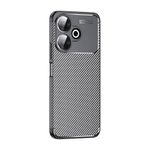 Tiyen Xiaomi Redmi 13 4G ile Uyumlu Kılıf Karbon Tasarımlı Parmak İzi Bırakmayan Kaliteli Silikon Esnek Kapak, Tam Uyumlu, Premium, Siyah