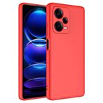 Tiyen Xiaomi Redmi Note 12 Pro Plus 5G ile Uyumlu Kılıf, İçi Kadife, Lansman Esnek Silikon Mara Kapak, Tam Uyumlu - Kırmızı