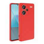 Tiyen Xiaomi Redmi Note 13 Pro Plus 5G ile Uyumlu Kılıf, İçi Kadife, Lansman Esnek Silikon Mara Kapak, Tam Uyumlu - Kırmızı
