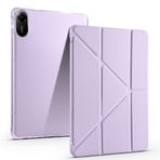 Tiyen Xiaomi Redmi Pad 2 ile Uyumlu Kılıf Kalem Bölmeli Tri Folding Katlanabilir Standlı PU Deri Yumuşak Silikon, Tablet Kapak [Akıllı Kapak, Uyku Modlu] - Lila