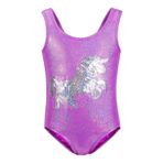 TIZAX Küçük çocuk kız mayosu, çocuk mayosu, tek parça bikini, 2-10 yaş için, Mor, 98