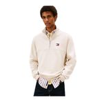 TJM Normal Kesim Armalı Yarım Fermuarlı Erkek Beyaz Sweatshirt DM0DM22344YBH
