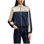 TJW Naylon Şerit Detaylı Kadın Mavi Yağmurluk DW0DW22055C1G