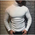 TK Moda Erkek Boğazlı Kazak - Standart - Beyaz