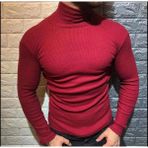 TK Moda Erkek Boğazlı Kazak - Standart - Bordo