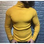 TK Moda Erkek Boğazlı Kazak - Standart - Hardal